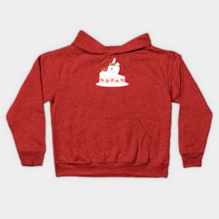 Bunny Marshmallow and Strawberry Cake Kids Hoodie